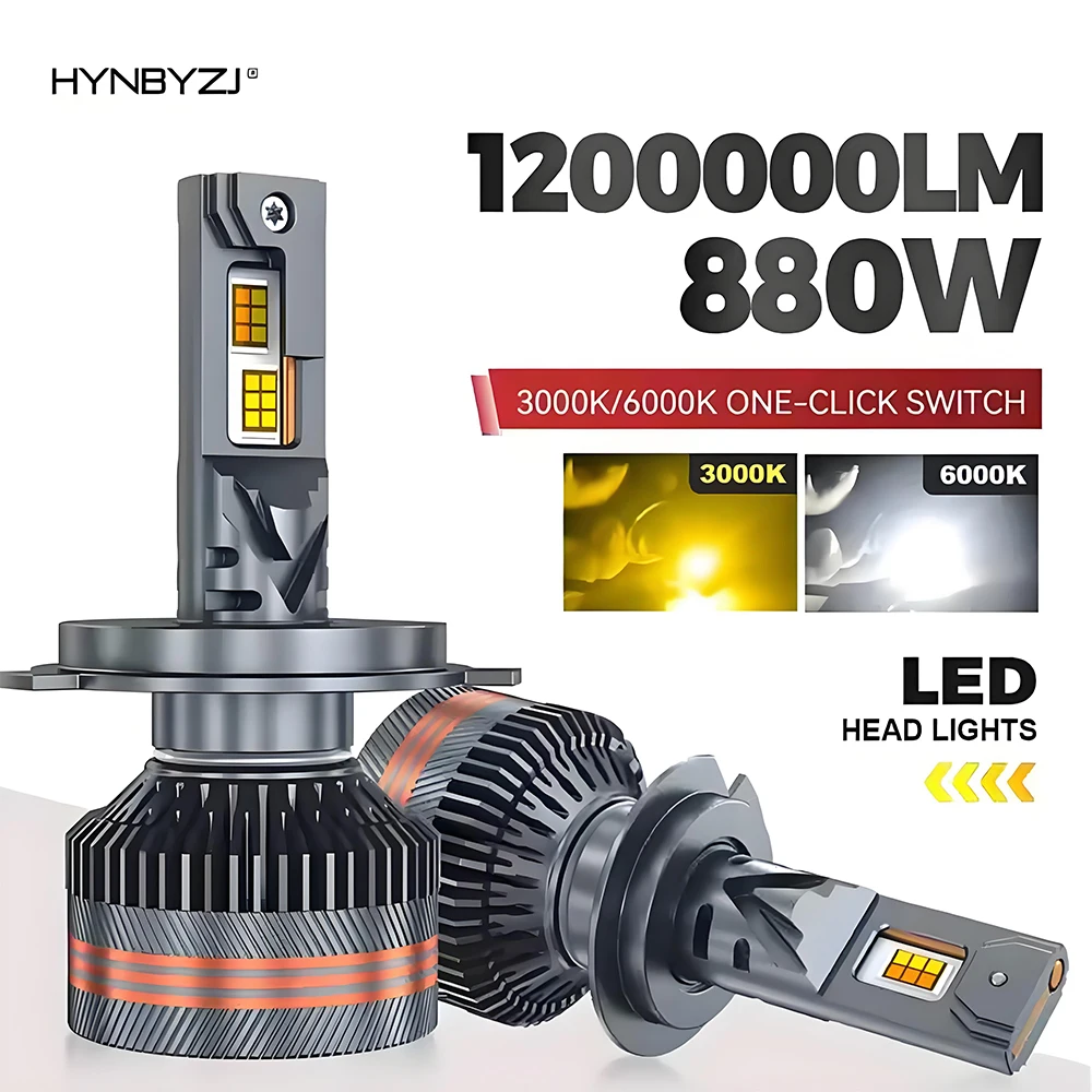 HYNBYZJ H4 LED Bulbs H11 9005 HB3 9006 HB4 9012 H7 LED Headlight 6000K 3000K Two Color Temperature Switching Front Lights 12V
HYNBYZJ H4 LED Bulbs H11 9005 HB3 9006 HB4 9012 H7 LED Headlight 6000K 3000K Two Color Temperature Switching Front Lights 12V