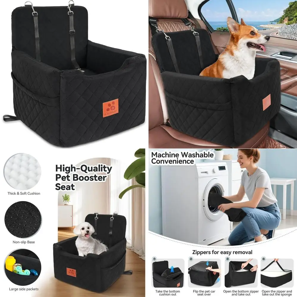 Memory Foam Pet Booster Seat for Small/Medium Dogs up to 35lbs, Detachable & Washable Car Seat with 2 Safety Belts, Black
Memory Foam Pet Booster Seat for Small/Medium Dogs up to 35lbs, Detachable & Washable Car Seat with 2 Safety Belts, Black