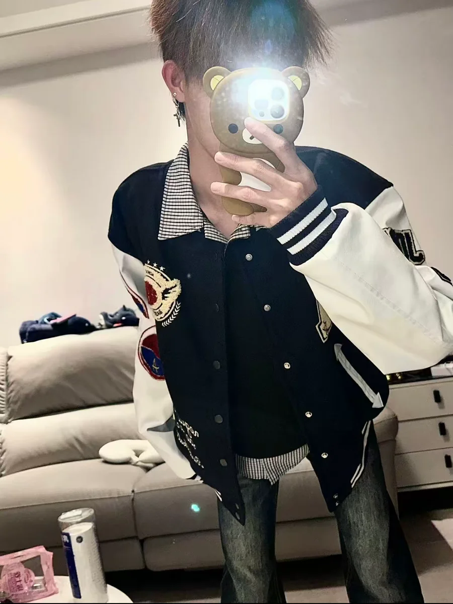 Men's Letter Print Thiened Jaet Cotton Polyester Splicing Baseball Sle Coat Warm Casual Outerwear for Autumn Winter
Men's Letter Print Thiened Jaet Cotton Polyester Splicing Baseball Sle Coat Warm Casual Outerwear for Autumn Winter