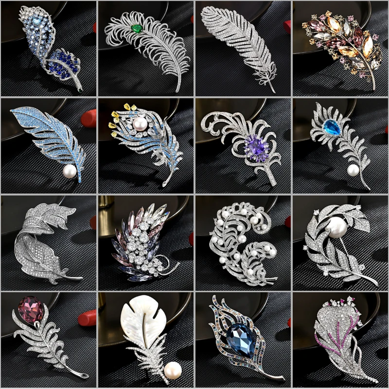 Light Luxury Simple Temperament Zircon Crystal Pearl Feather Brooches for Women Elegant Design Corsage Clothing Accessories Pins
Light Luxury Simple Temperament Zircon Crystal Pearl Feather Brooches for Women Elegant Design Corsage Clothing Accessories Pins