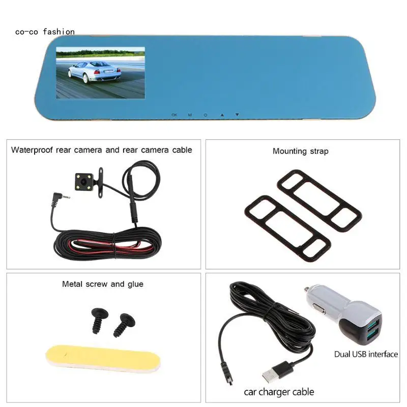 517B V40 Vehicle Recorder Two-lens Rear View Mirror Camera Video Dashcamera Full for
517B V40 Vehicle Recorder Two-lens Rear View Mirror Camera Video Dashcamera Full for