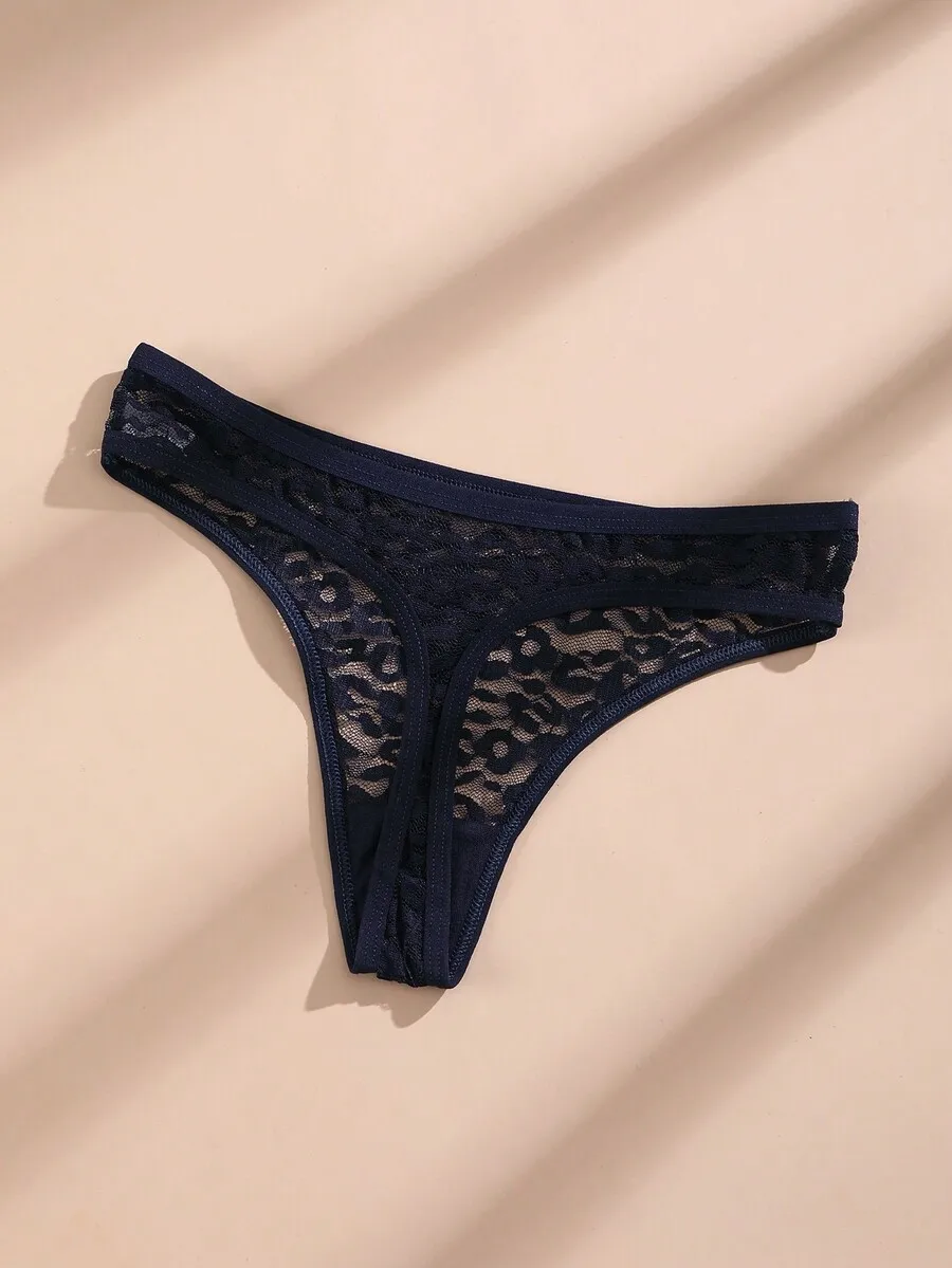 Womens Low Waist Lace Leopard Print Thong Panties
Womens Low Waist Lace Leopard Print Thong Panties