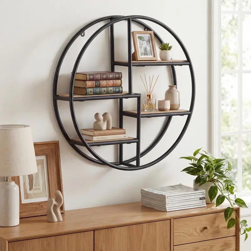 Decorative Circular Metal Wall Mounted Shelf for Display
Decorative Circular Metal Wall Mounted Shelf for Display