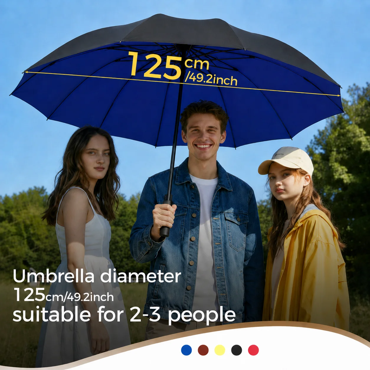 New Model Manual Large Reverse Folding Umbrella, Umbrella Diameter 125Cm-49.2Inch, Comes with Leather Cover, 12-Rib Reinforced Frame, Wind-Resistant Umbrella, Suitable for 2 to 3 People for Family Trips, Simple Design, Windproof and Sun Protection Large U
New Model Manual Large Reverse Folding Umbrella, Umbrella Diameter 125Cm-49.2Inch, Comes with Leather Cover, 12-Rib Reinforced Frame, Wind-Resistant Umbrella, Suitable for 2 to 3 People for Family Trips, Simple Design, Windproof and Sun Protection Large U