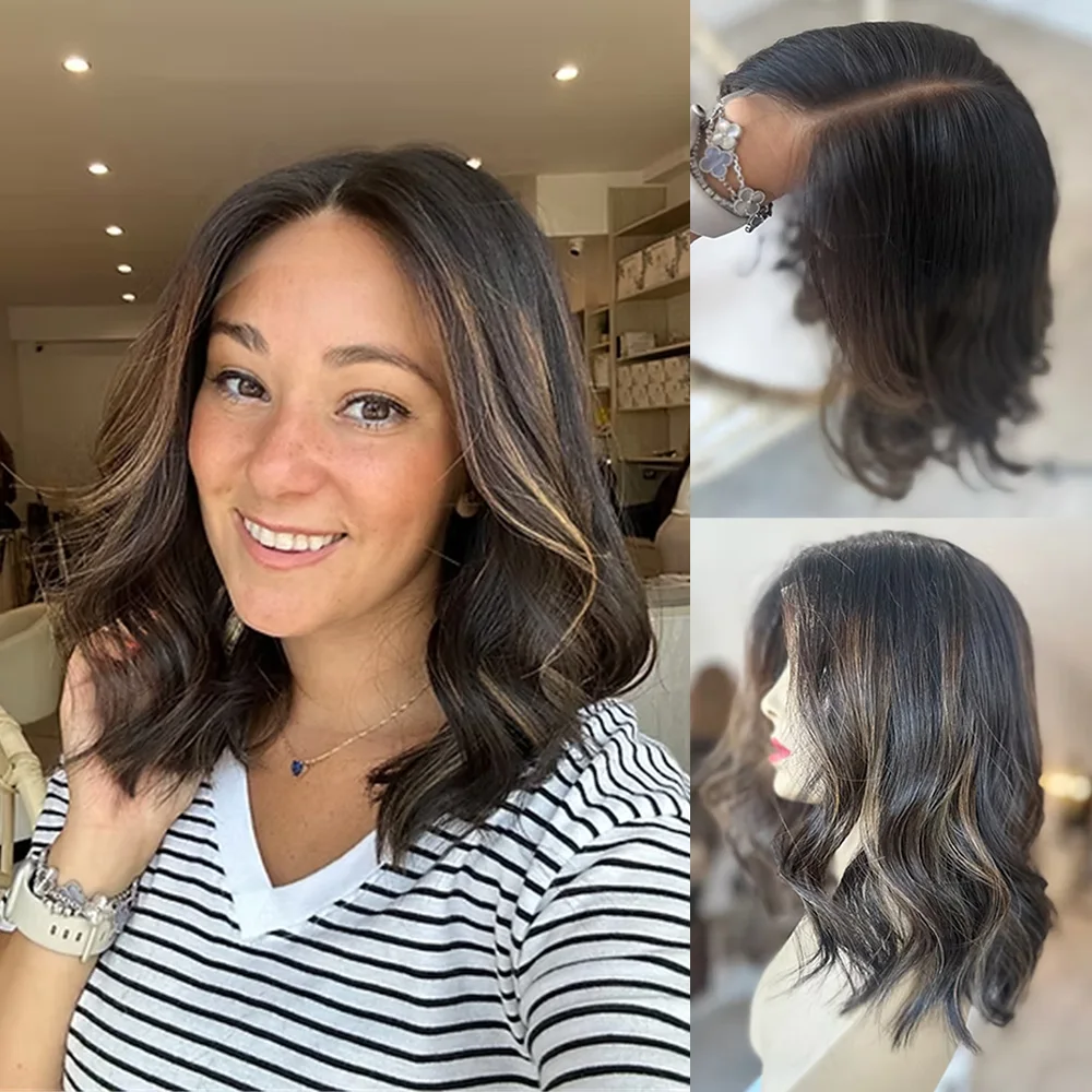 Natural Soft Black Custom Caramel Balayage Bob Wig 12 Inch Synthetic Lace Frontal Wavy Hair Easy Wear Women's Daily Party Style
Natural Soft Black Custom Caramel Balayage Bob Wig 12 Inch Synthetic Lace Frontal Wavy Hair Easy Wear Women's Daily Party Style