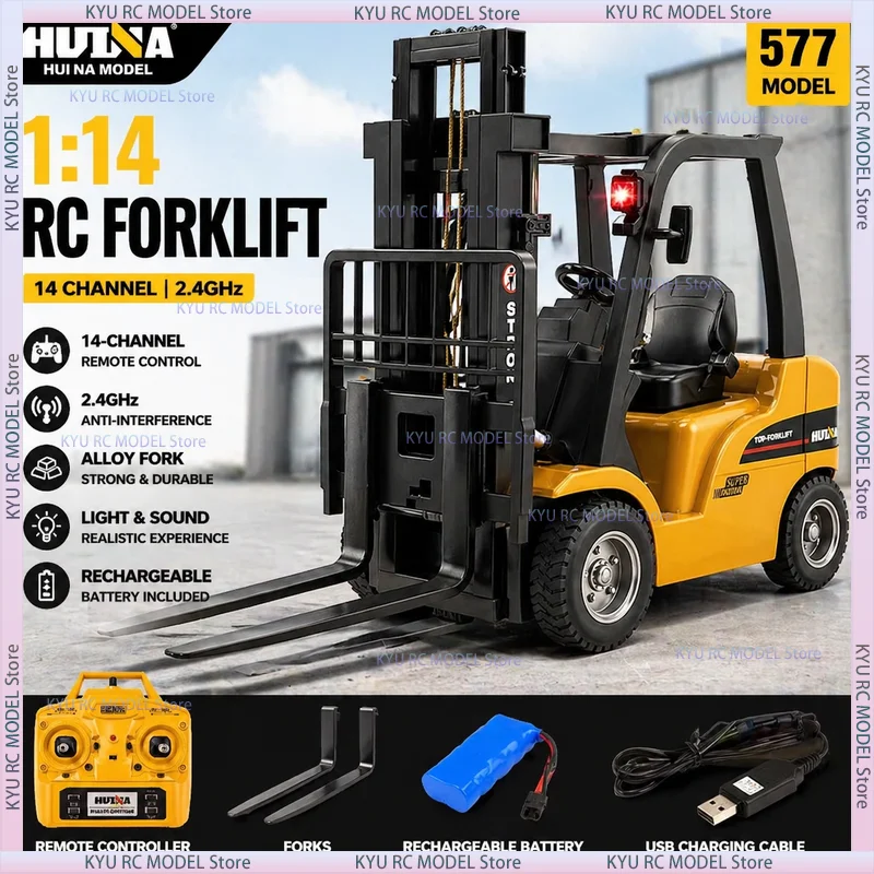 Радиоуправляемый вилочный погрузчик HuiNa 577, масштаб 1:14, 14-канальный, из сплава, с перезаряжаемой батареей, для взрослых
Радиоуправляемый вилочный погрузчик HuiNa 577, масштаб 1:14, 14-канальный, из сплава, с перезаряжаемой батареей, для взрослых