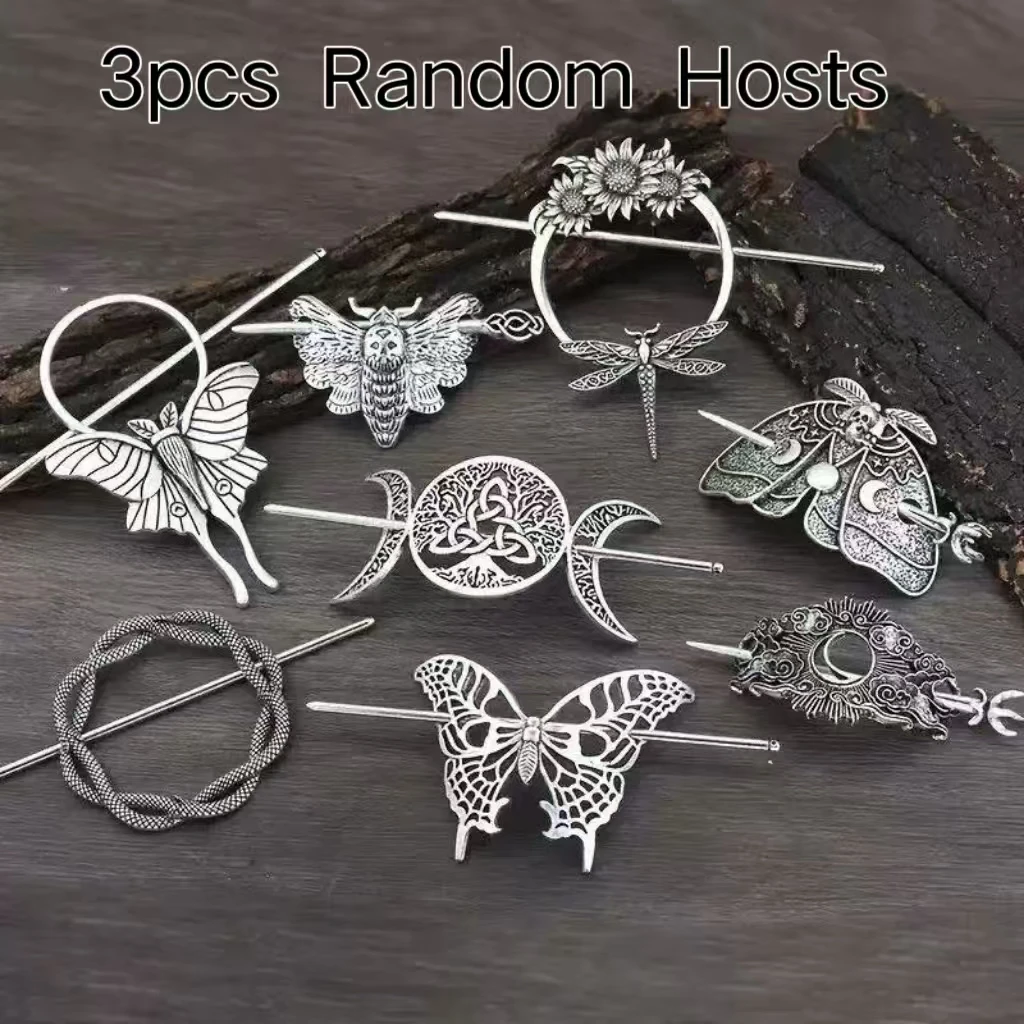 3-piece Vintage Crescent Moon Hair Clips Halloween Witch Moon Hairpins Pagan Mystical Fairy Headwear Viking Hair
3-piece Vintage Crescent Moon Hair Clips Halloween Witch Moon Hairpins Pagan Mystical Fairy Headwear Viking Hair