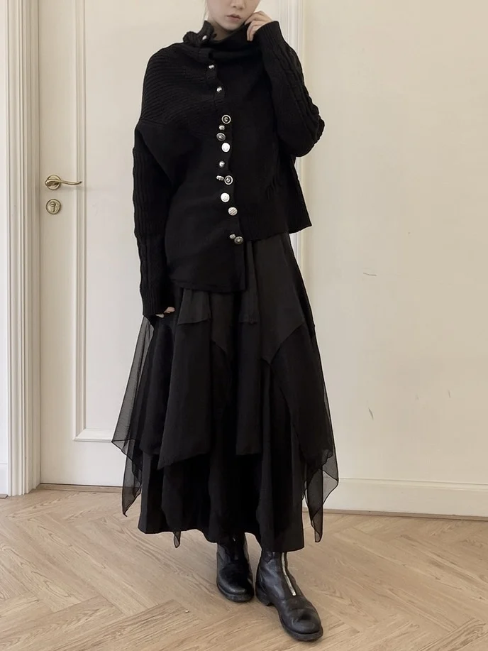 Asymmetrical A-Line Skirt Women's High Waist Long Skirt Irregular Splicing Net Layering k Spring Autumn Skirt
Asymmetrical A-Line Skirt Women's High Waist Long Skirt Irregular Splicing Net Layering k Spring Autumn Skirt