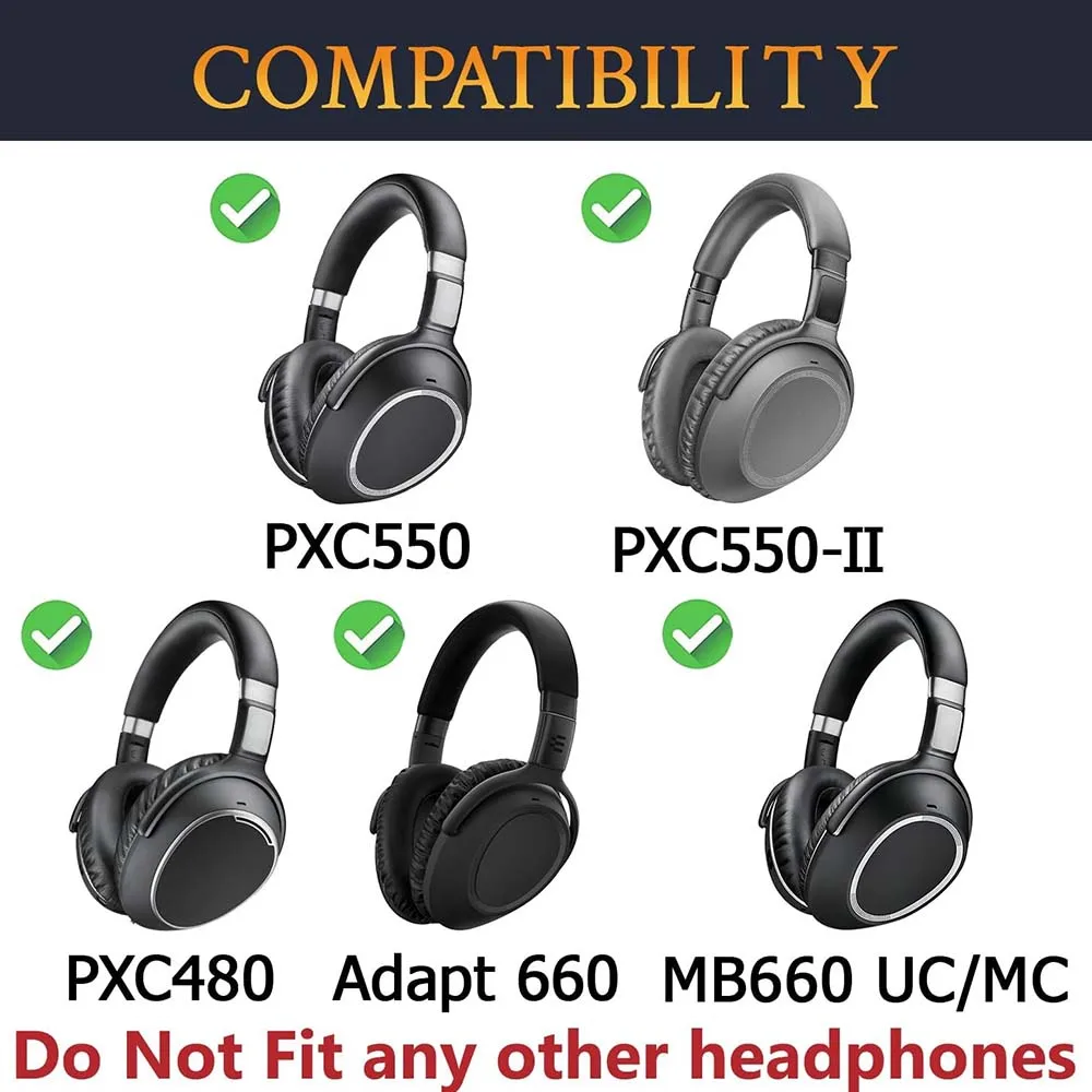 Replacement for Sennheiser PXC480/550 MB/Adapt 660 Ear Pads Earphone Cushions Replacement for Sennheiser PXC480/550 MB/Adapt 660 Ear Pads Earphone Cushions