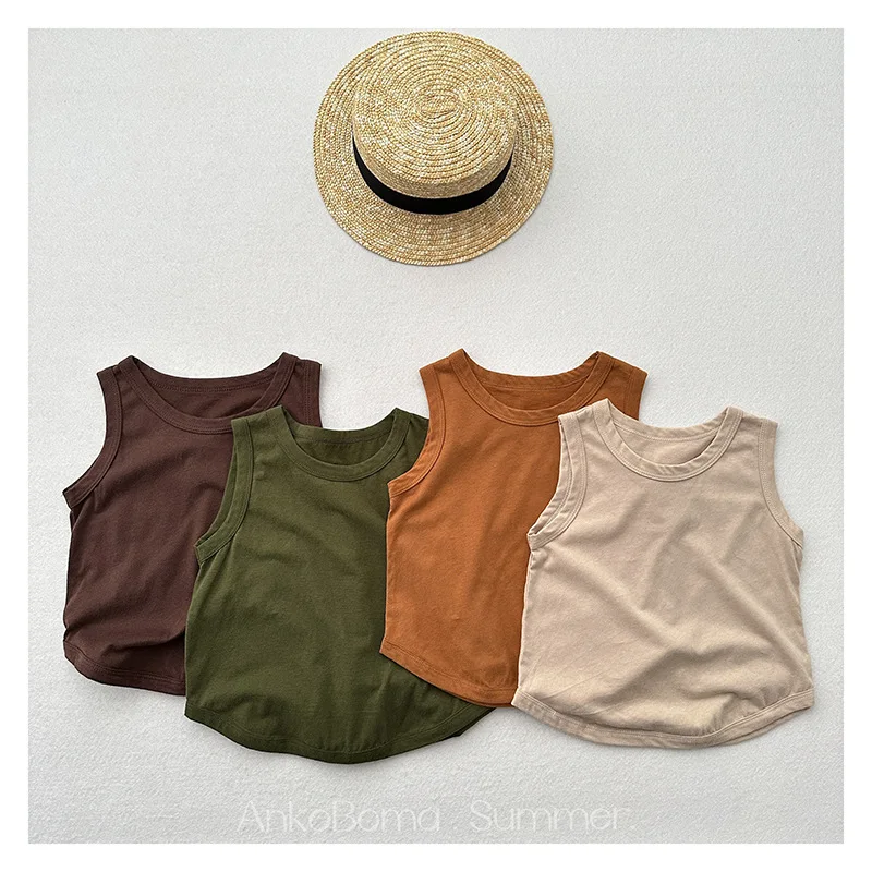 2025 Summer New Children Sleeveless T Shirts Solid Color Boys Cotton Vest Kids Casual Tee Baby Girls Thin Versatile Tops
2025 Summer New Children Sleeveless T Shirts Solid Color Boys Cotton Vest Kids Casual Tee Baby Girls Thin Versatile Tops