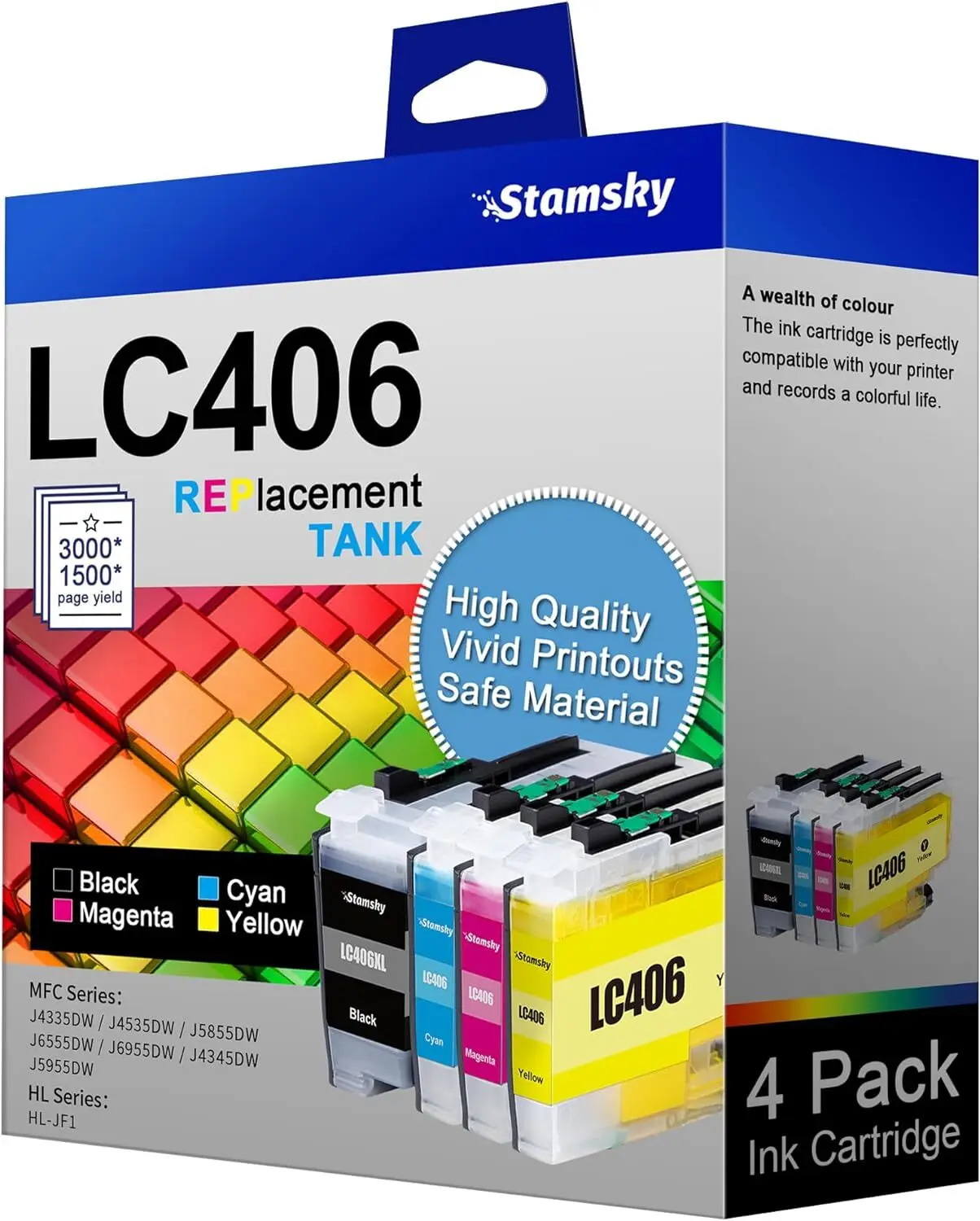 4 шт. картриджи LC406 для Brother MFC-J4335DW MFC-J4345DW J4535DW J5855DW 
4 шт. картриджи LC406 для Brother MFC-J4335DW MFC-J4345DW J4535DW J5855DW