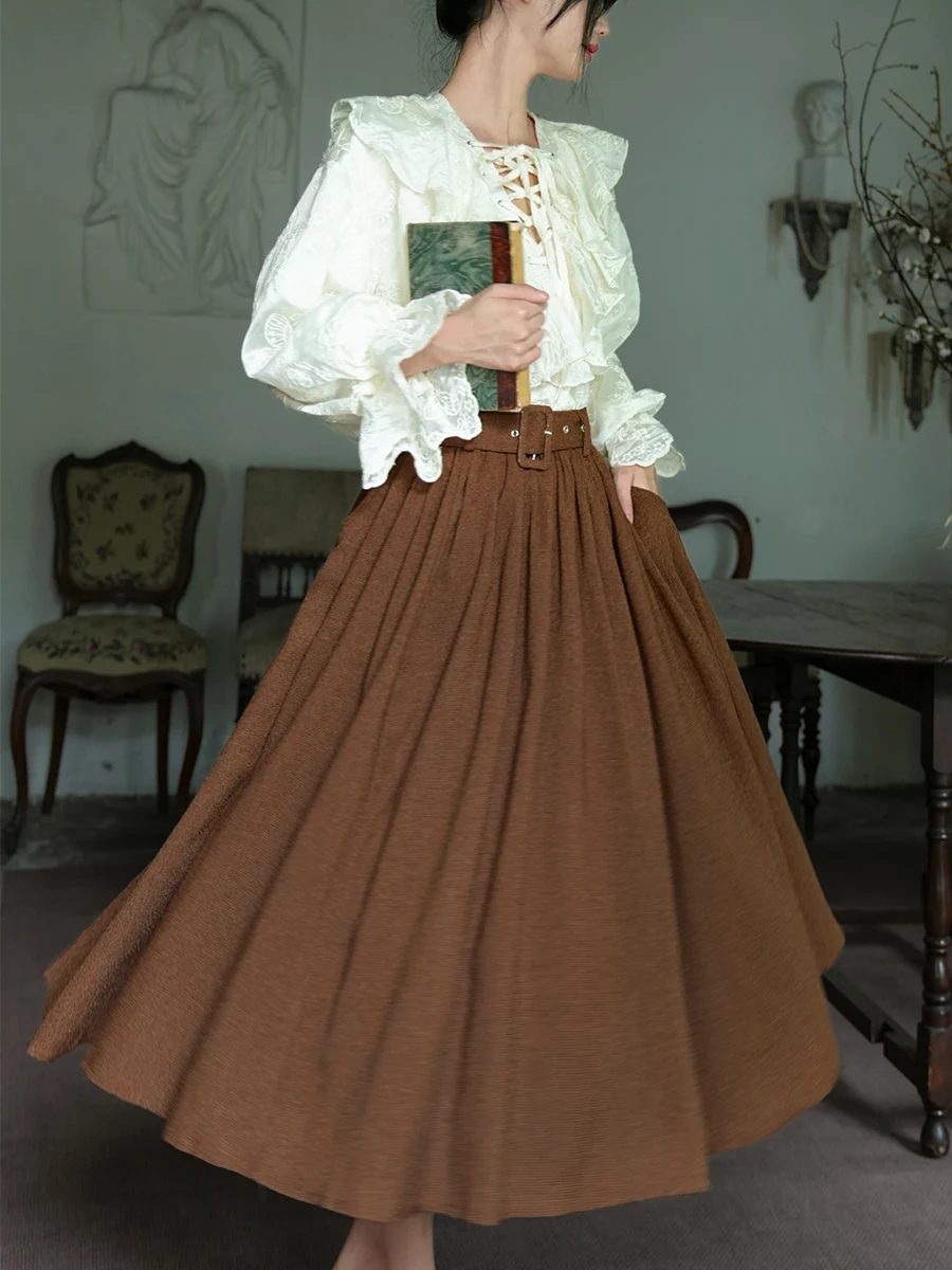 Original High Waist Maxi Skirt Commute Vintage Style Half-length Skirts Autumn Fashion Ladies' Skirts with Pockets
Original High Waist Maxi Skirt Commute Vintage Style Half-length Skirts Autumn Fashion Ladies' Skirts with Pockets