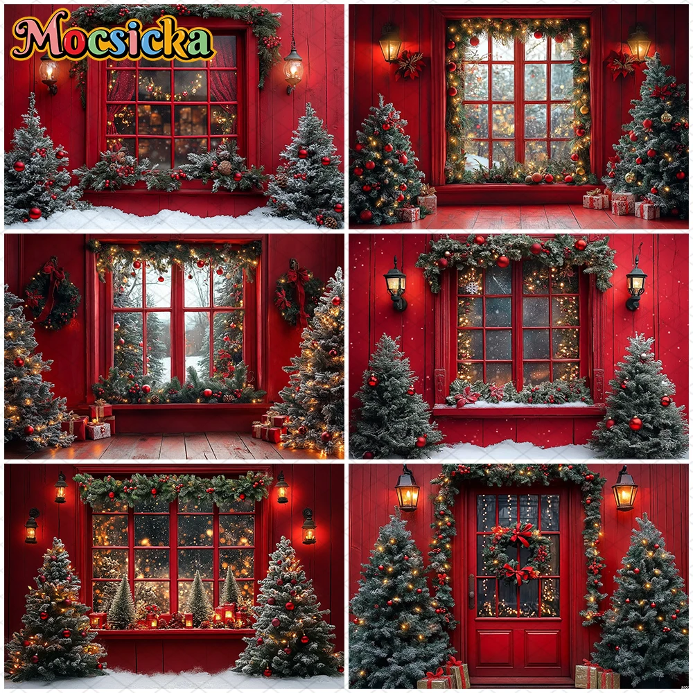 Mocsicka Christmas Photography Background Xmas Tree Red Door Window Snow Decoration Children Adult Family Holiday Party Backdrop
Mocsicka Christmas Photography Background Xmas Tree Red Door Window Snow Decoration Children Adult Family Holiday Party Backdrop