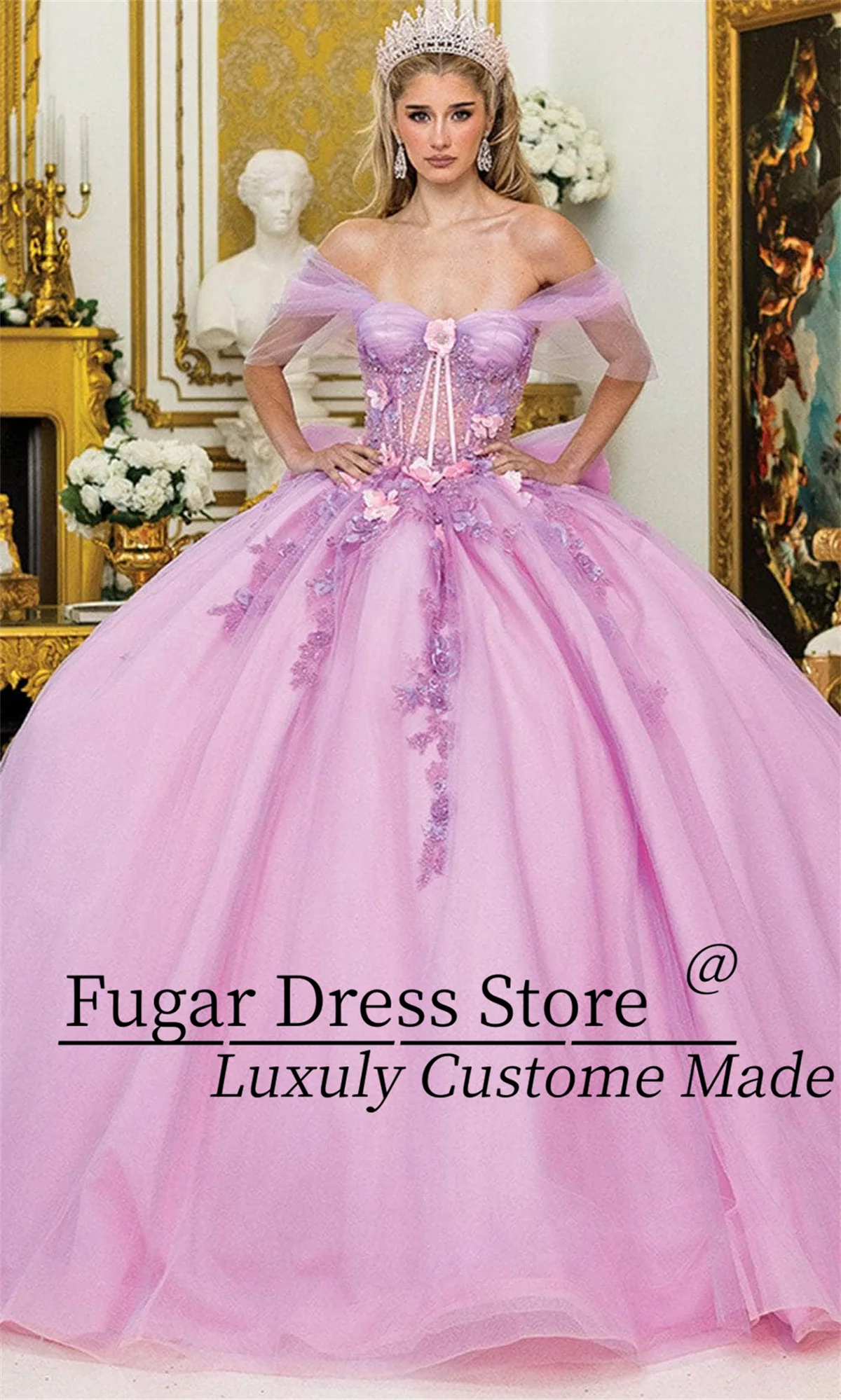 Элегантное платье Quinceanera с воротником в форме сердца по индивидуальному заказу, нежное платье с мягкими цветами и блестящими бисером, Vestidos De Novias
Элегантное платье Quinceanera с воротником в форме сердца по индивидуальному заказу, нежное платье с мягкими цветами и блестящими бисером, Vestidos De Novias