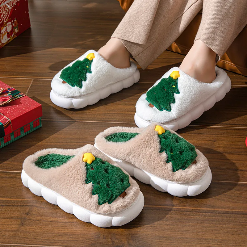 Christmas Tree Designer Fluffy Faux Fur Slippers For Women House Flats Cartoon Winter Warm Shoes Girls Home Indoor Footwear
Christmas Tree Designer Fluffy Faux Fur Slippers For Women House Flats Cartoon Winter Warm Shoes Girls Home Indoor Footwear