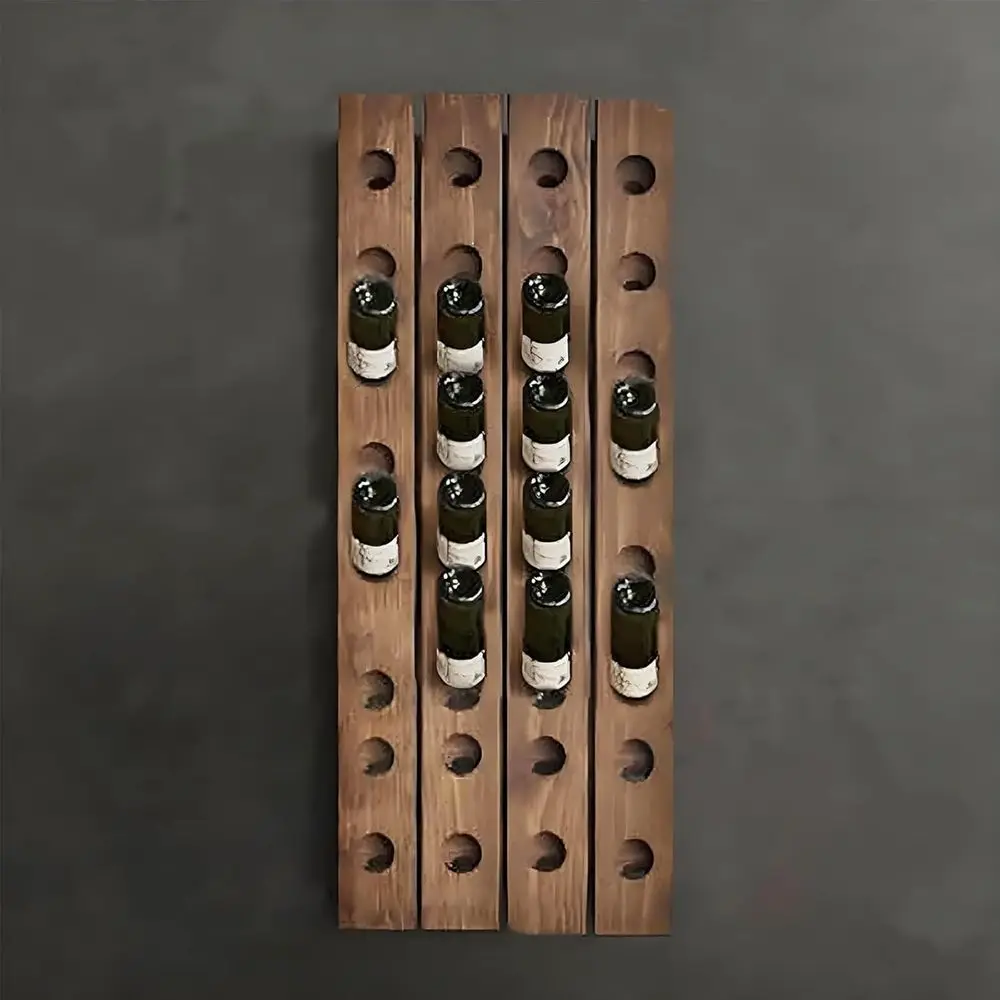 Expandable Wall-Mounted Wooden Wine Rack System - Rustic Style, Holds 32 Bottles (50.7 x 20.1 inches)
Expandable Wall-Mounted Wooden Wine Rack System - Rustic Style, Holds 32 Bottles (50.7 x 20.1 inches)