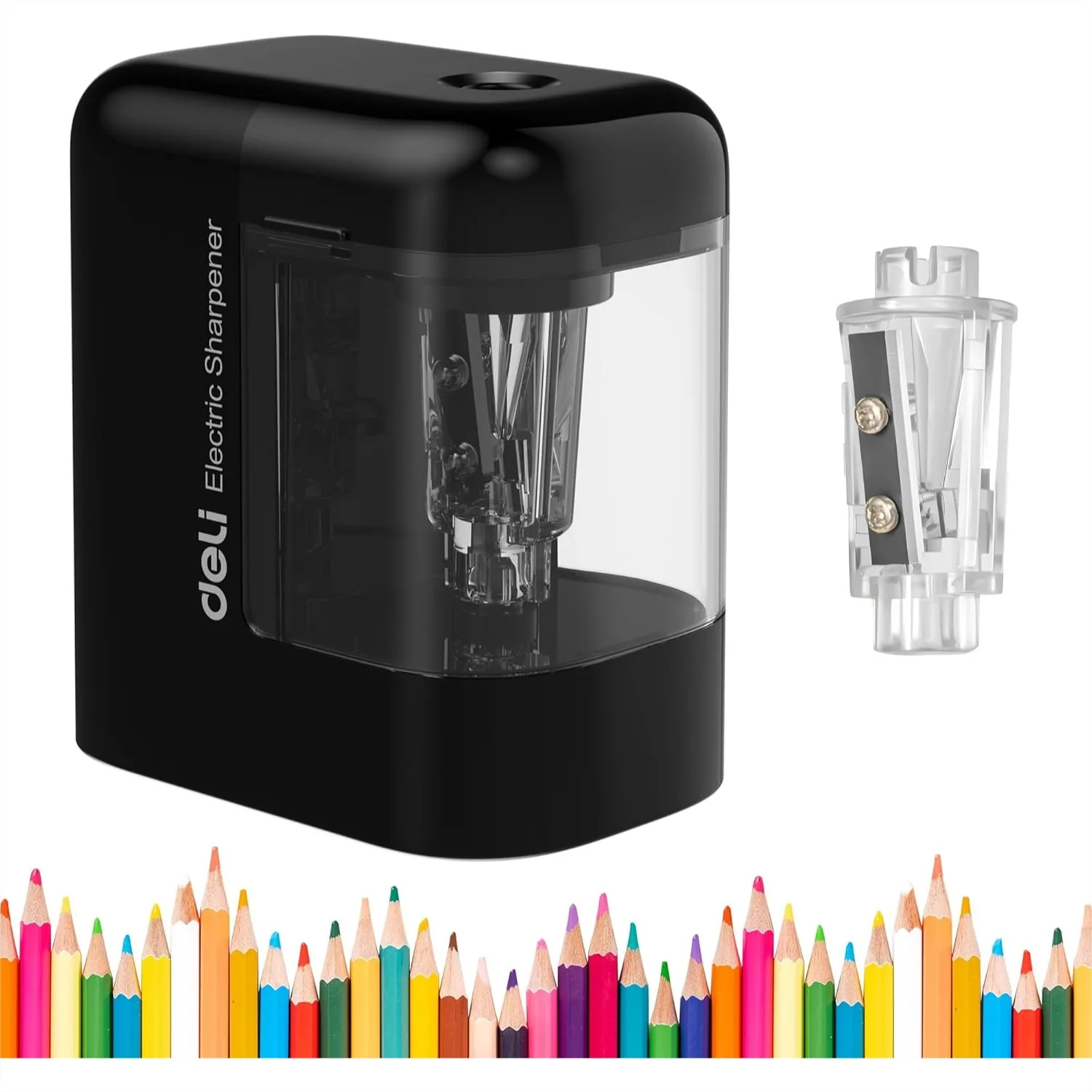 Electric Pencil Sharpener, Portable Battery Powered for No.2 & Colored Pencils, Auto One-Press Operation for School Home Office
Electric Pencil Sharpener, Portable Battery Powered for No.2 & Colored Pencils, Auto One-Press Operation for School Home Office
