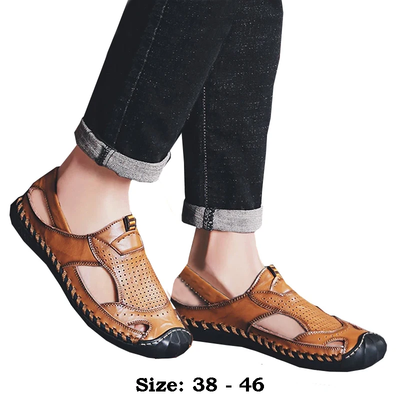 High quality leather flat sandals for men round toes new summer 2025 size 45 46 casual outdoor walking big size shoe black brown
High quality leather flat sandals for men round toes new summer 2025 size 45 46 casual outdoor walking big size shoe black brown