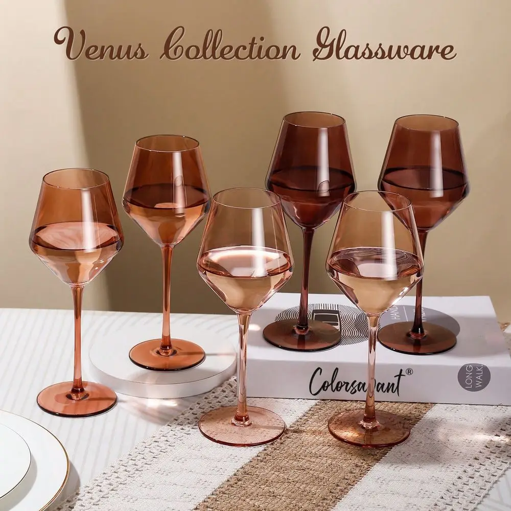 Wine Glasses Set 616oz Colored Wine Glasses With StemHandBlown Amber Wine Glasses Set,Unique Brown Wine Glasses For Home Deco
Wine Glasses Set 616oz Colored Wine Glasses With StemHandBlown Amber Wine Glasses Set,Unique Brown Wine Glasses For Home Deco