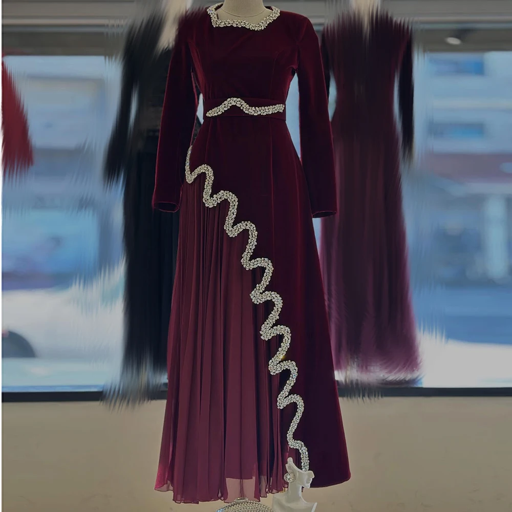 Customized A-line Evening Dresses Floor-length Square Collar Full Sleeve Prom Gown Fashion Crystal Simple Draped Party Gown
Customized A-line Evening Dresses Floor-length Square Collar Full Sleeve Prom Gown Fashion Crystal Simple Draped Party Gown