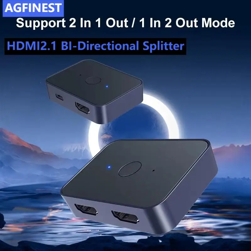 HDMI 2.1 Splitter Switch 2 in 1out 8K60HZ 4K@144HZ HDMI Bi-Directional Switcher Converter Monitor Adapter for PS5 Xbox Laptop
HDMI 2.1 Splitter Switch 2 in 1out 8K60HZ 4K@144HZ HDMI Bi-Directional Switcher Converter Monitor Adapter for PS5 Xbox Laptop