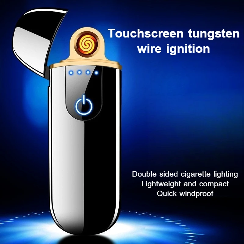 Creative Portable USB Charge Display Lighter Touch Sensing Outdoor Windproof Double sided Tungsten Wire Cigarette Lighter
Creative Portable USB Charge Display Lighter Touch Sensing Outdoor Windproof Double sided Tungsten Wire Cigarette Lighter