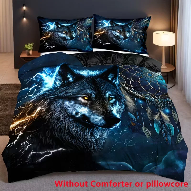 3pcs 3D Wolf Animal Dreamcatcher Duvet Cover Set Soft Comfortable Bedding Set for Bedroom Dorm Room Home Decor
3pcs 3D Wolf Animal Dreamcatcher Duvet Cover Set Soft Comfortable Bedding Set for Bedroom Dorm Room Home Decor
