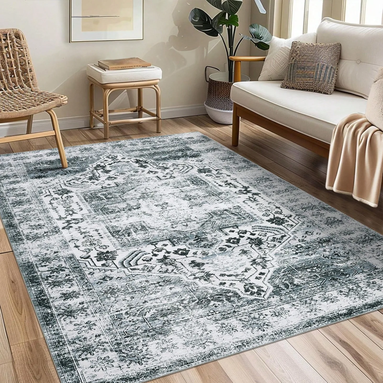 Washable Area Rugs Distressed Printed Carpet Vintage Floral Rug Low Pile Foldable Carpet Soft Non-Slip Carpet For Living Room Bedroom Office Kitchen
Washable Area Rugs Distressed Printed Carpet Vintage Floral Rug Low Pile Foldable Carpet Soft Non-Slip Carpet For Living Room Bedroom Office Kitchen