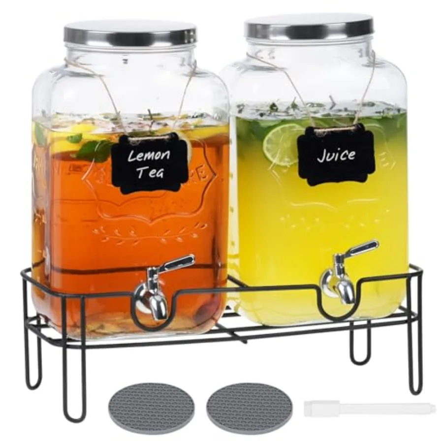 Glass Drinks Dispenser for Parties PACK Beverage Dispenser for Juice and Iced Tea Water Jug Dispenser for Lemonade Party Essent
Glass Drinks Dispenser for Parties PACK Beverage Dispenser for Juice and Iced Tea Water Jug Dispenser for Lemonade Party Essent