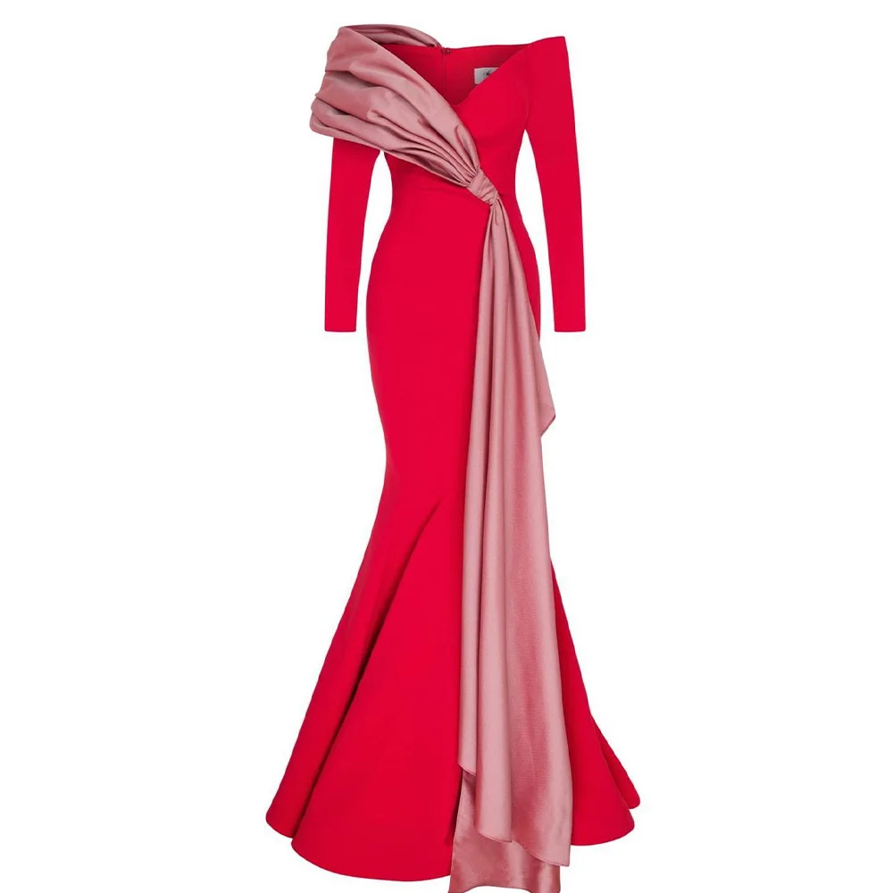 Customized Delicate Jersey Mermaid Off the Shoulder Evening Dress Temperament V-Neck Long Sleeves Bespoke Occasion Gowns
Customized Delicate Jersey Mermaid Off the Shoulder Evening Dress Temperament V-Neck Long Sleeves Bespoke Occasion Gowns