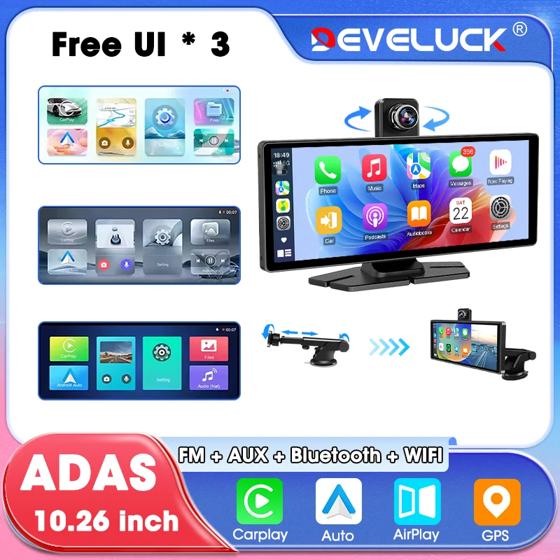 Develuck 10.26″ 4K ADAS Dashcam Wireless CarPlay & Android Auto Car DVR 5G WiFi Rearview Camera GPS Navigation Video Recorder
Develuck 10.26″ 4K ADAS Dashcam Wireless CarPlay & Android Auto Car DVR 5G WiFi Rearview Camera GPS Navigation Video Recorder