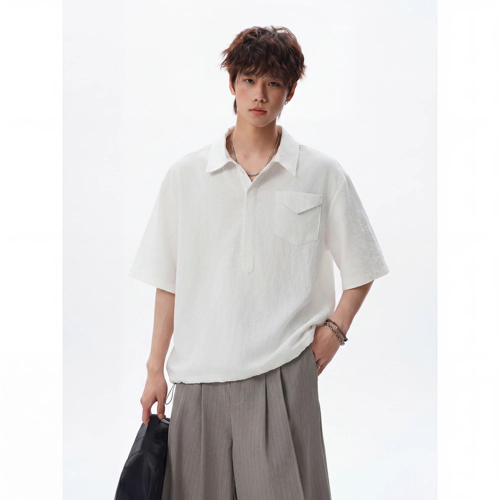 2026 New Style Men's Minimalist Old Money Style Lycra Linen Polo Shirt Loose Short-Sleeved Shirt
2026 New Style Men's Minimalist Old Money Style Lycra Linen Polo Shirt Loose Short-Sleeved Shirt
