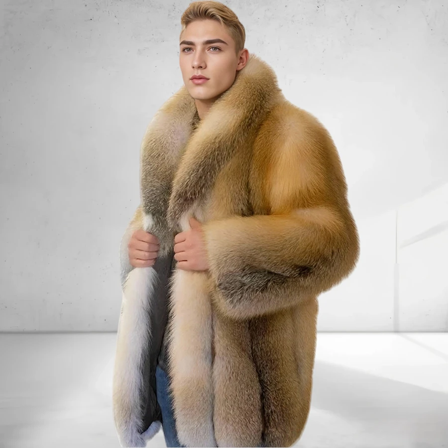 Luxury Brand Real Fox Fur Coat Mens Winter Warm Midum Long Golden Island Fox Fur Jackets Natural Men's Fur Coats
Luxury Brand Real Fox Fur Coat Mens Winter Warm Midum Long Golden Island Fox Fur Jackets Natural Men's Fur Coats