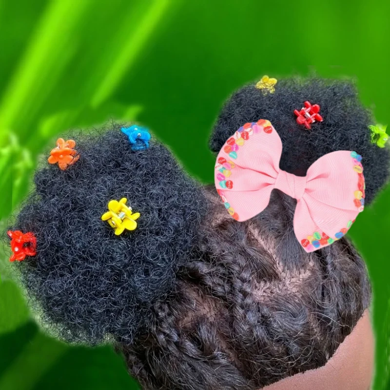 2packs/ Little Girls' Afro Puffs - 4" Black Curly Hair Buns with Snap Clips - Stretch Band for Sensitive Scalps (Age 1-6 Daily)
2packs/ Little Girls' Afro Puffs - 4" Black Curly Hair Buns with Snap Clips - Stretch Band for Sensitive Scalps (Age 1-6 Daily)