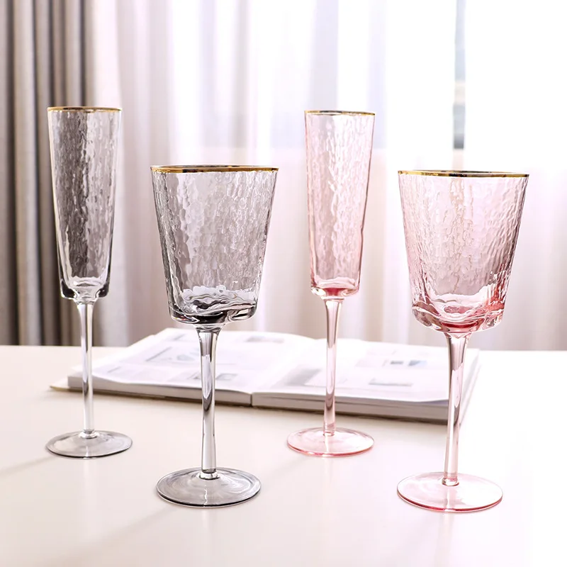 Creative Hammered Gold Pink Grey Crystal Glass Red Wine Champagne Cup European High Footed Glassware Sample Room Design
Creative Hammered Gold Pink Grey Crystal Glass Red Wine Champagne Cup European High Footed Glassware Sample Room Design