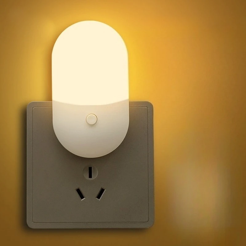 Led Mini Night Light Switch Plug-In Led Light Eye Protection Night Light Lamp Use Bedside Baby Feeding Living Room Energy Saving
