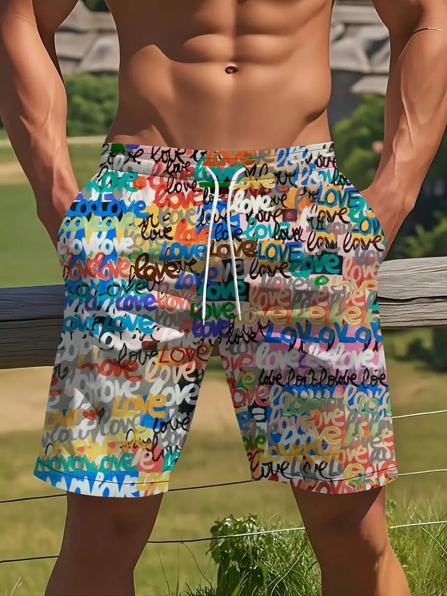 Mens 3D Printed Love Pattern Beach Shorts Quick Dry Lightweight Polyester Board Shorts
Mens 3D Printed Love Pattern Beach Shorts Quick Dry Lightweight Polyester Board Shorts