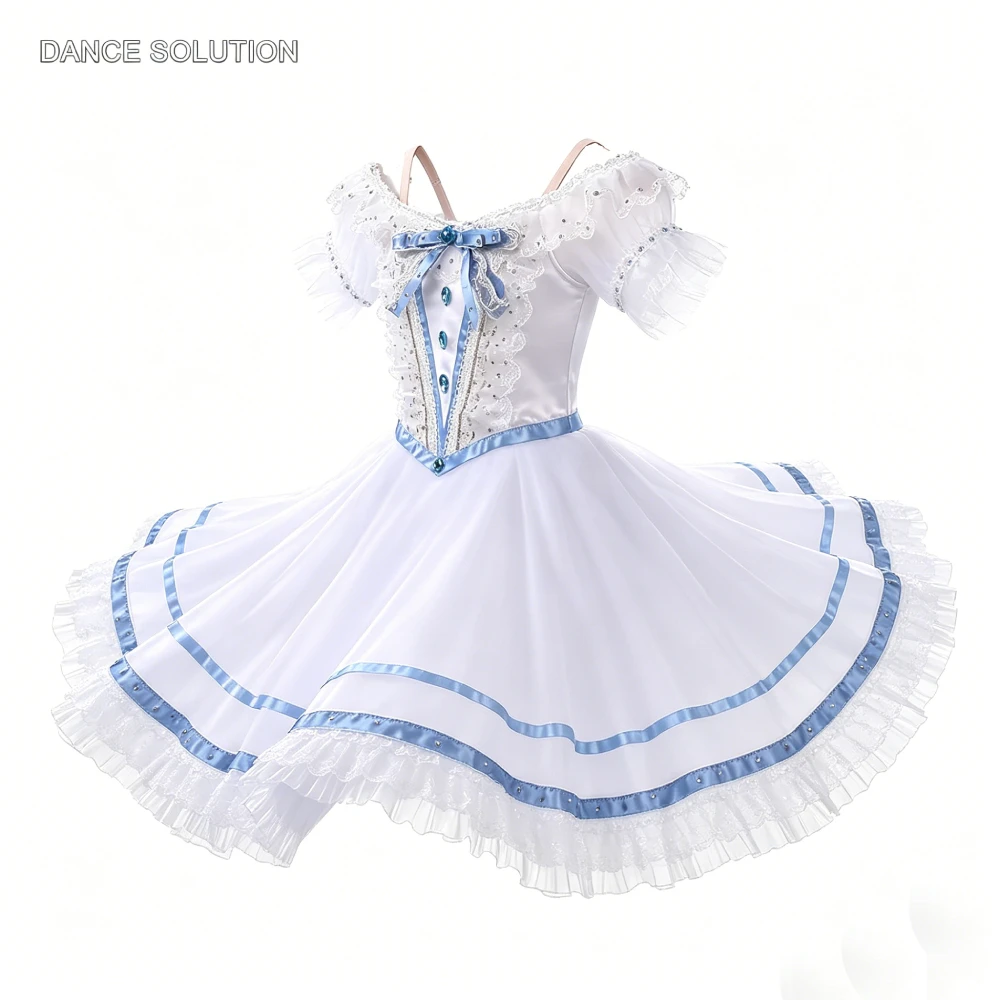 White Ballet Tutu Dress with Blue Lace Decoration for Women Girls Stage Performance Elegant Graduation Dance Costume
White Ballet Tutu Dress with Blue Lace Decoration for Women Girls Stage Performance Elegant Graduation Dance Costume