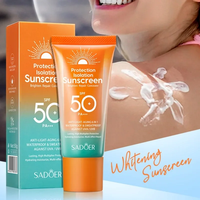 6-in-1 Waterproof Sunscreen Cream 50g - SPF50+ PA+++ UV Protection, Brightening & Repair, Lightweight Finish for All Skin.
6-in-1 Waterproof Sunscreen Cream 50g - SPF50+ PA+++ UV Protection, Brightening & Repair, Lightweight Finish for All Skin.