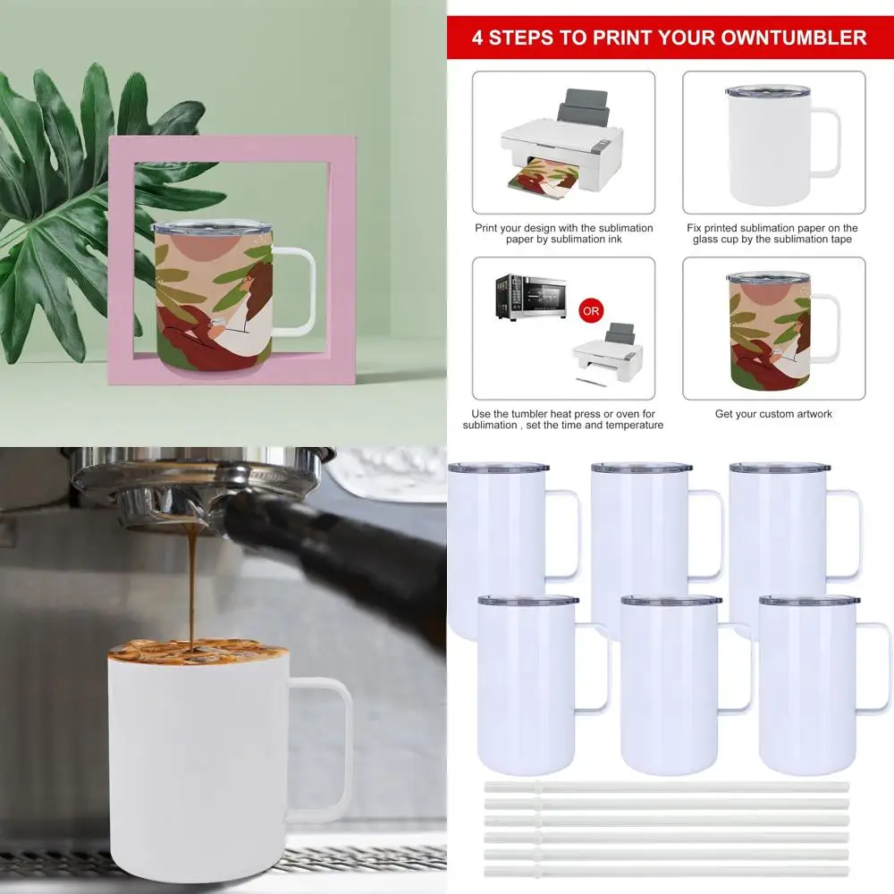 20 oz Sublimation Tumblers with Handle, Lid, and Straw - Bulk Stainless Steel Insulated Cups for Craft DIY Projects
20 oz Sublimation Tumblers with Handle, Lid, and Straw - Bulk Stainless Steel Insulated Cups for Craft DIY Projects