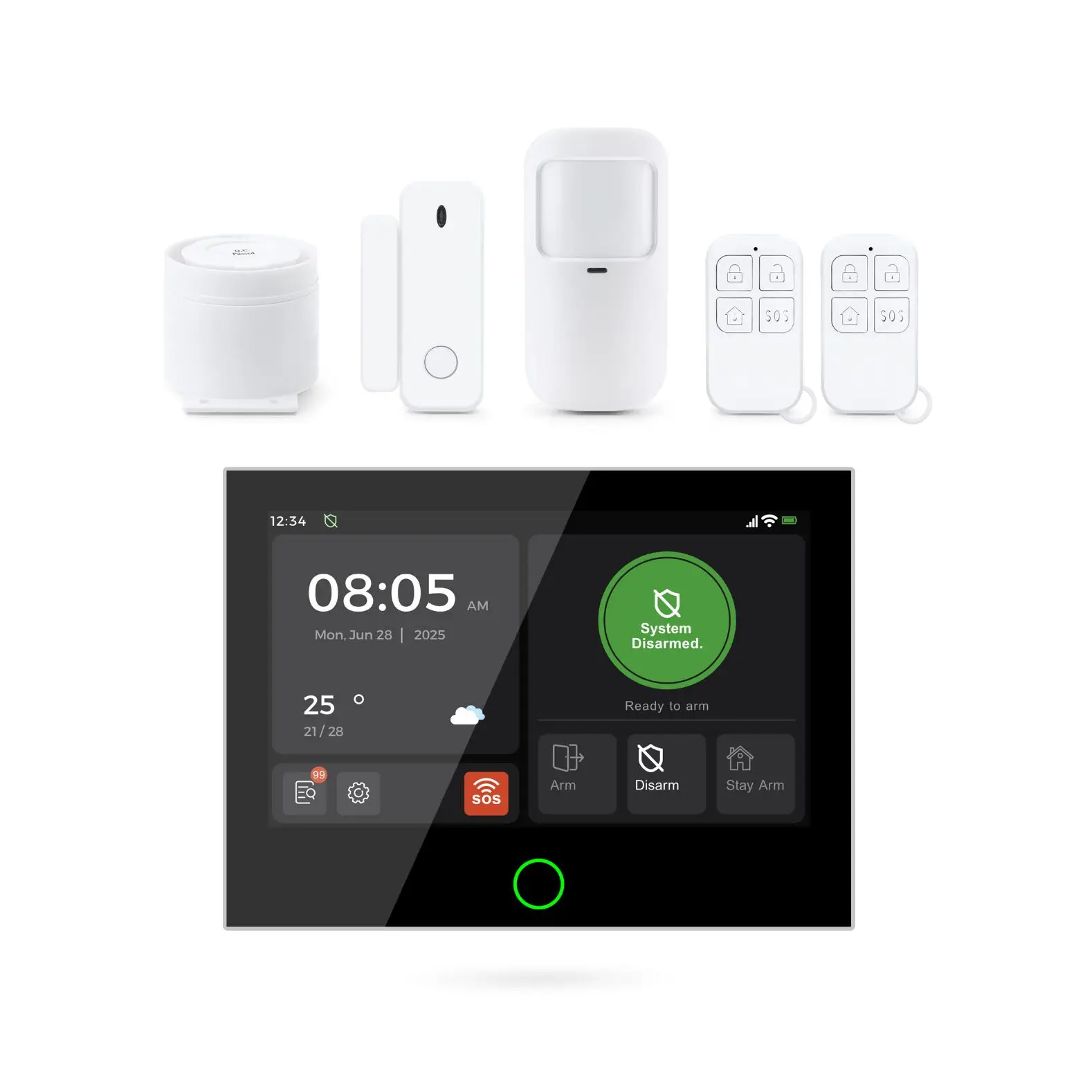 New Arrival Tuya Smart WiFi 7 Inch Full-color Touch Screen Alarm Panel GSM Home Alarm System Kit With Temp Display PST-G74-4GUS
New Arrival Tuya Smart WiFi 7 Inch Full-color Touch Screen Alarm Panel GSM Home Alarm System Kit With Temp Display PST-G74-4GUS