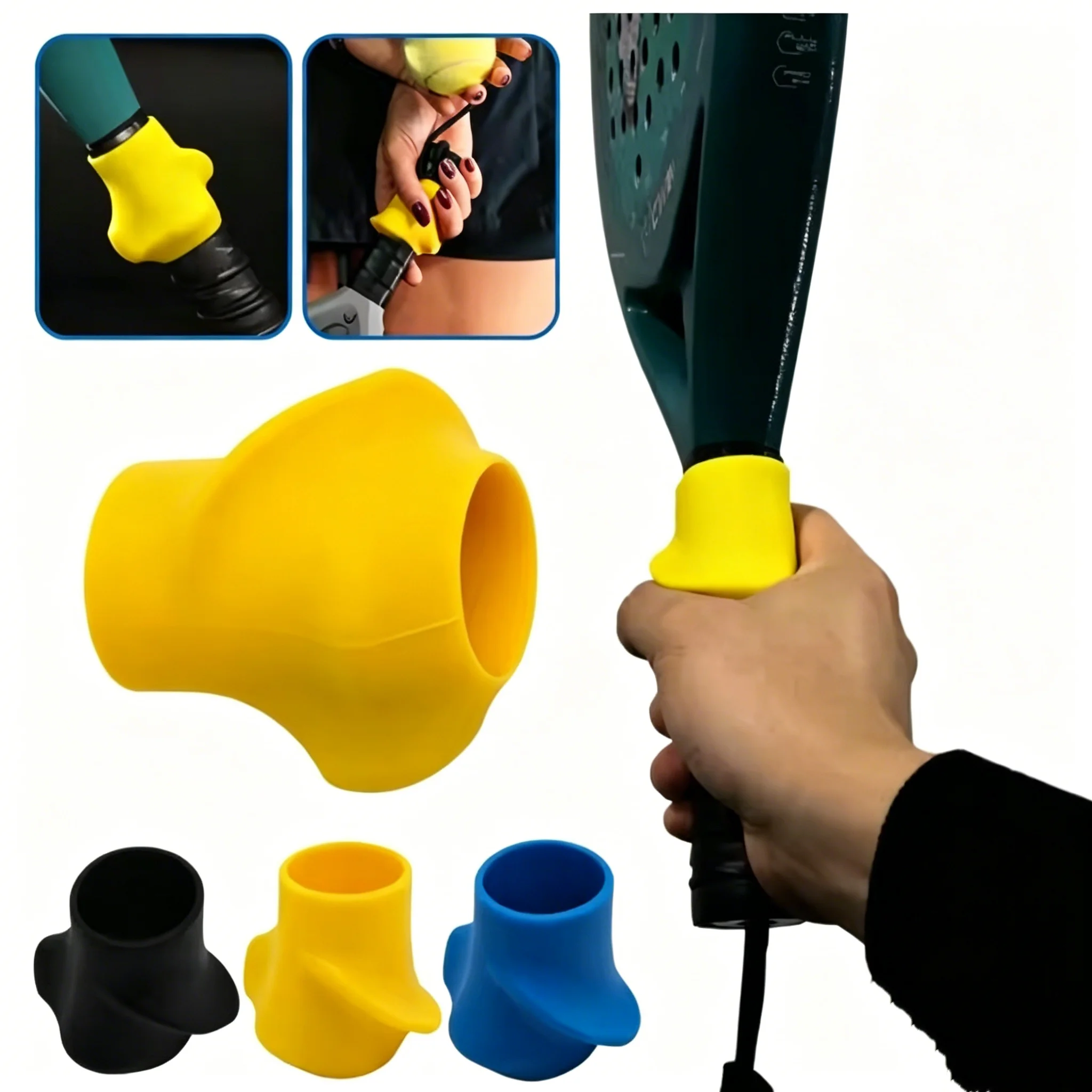 Silicone Tennis Racquet Grip Corrector Anti-Slip Portable Racquet Handle Supports Comfortable Grip for Paddle and Racquetball
Silicone Tennis Racquet Grip Corrector Anti-Slip Portable Racquet Handle Supports Comfortable Grip for Paddle and Racquetball