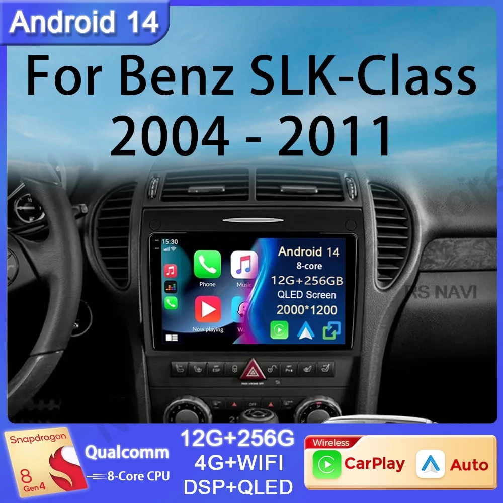 Android 14 Carplay Auto для Mercedes Benz SLK Class R171 SLK200 SLK280 SLK300 2000-2011 Автомобильный радиоприемник Мультимедийный плеер Navi GPS
Android 14 Carplay Auto для Mercedes Benz SLK Class R171 SLK200 SLK280 SLK300 2000-2011 Автомобильный радиоприемник Мультимедийный плеер Navi GPS