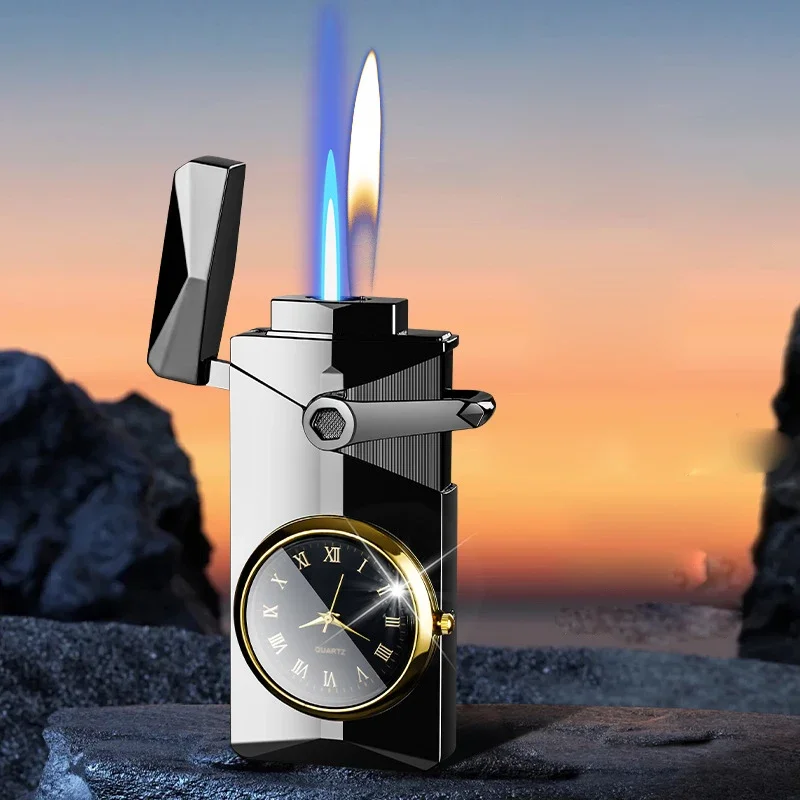 Fashionable Metal Dial Dual Fire Lighter Windproof Rocker Arm Flip Cover Turbo Butane Lighter Smoking Accessory Men's Gift
Fashionable Metal Dial Dual Fire Lighter Windproof Rocker Arm Flip Cover Turbo Butane Lighter Smoking Accessory Men's Gift
