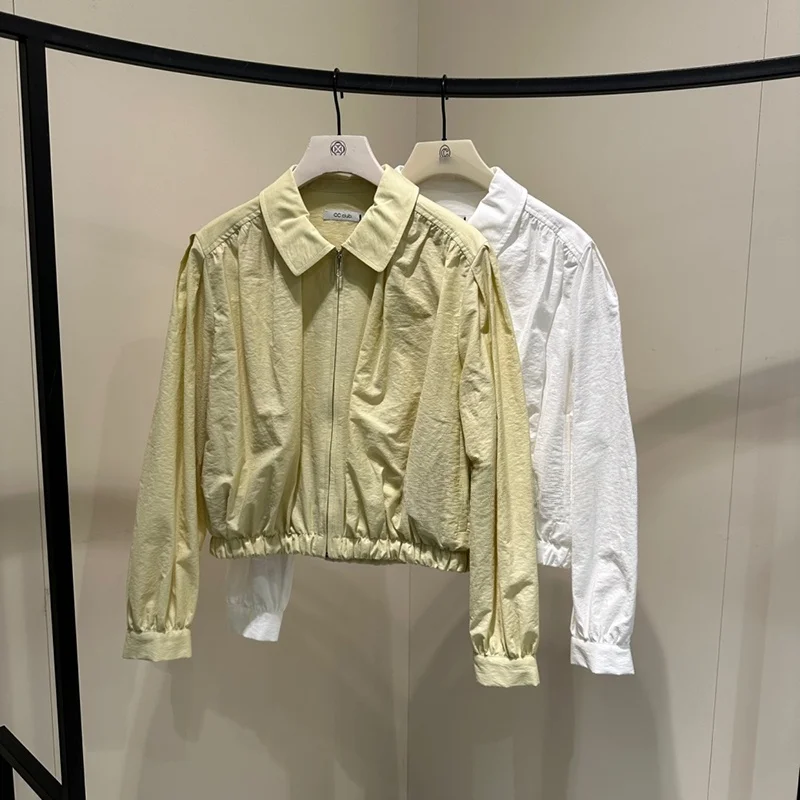 Slimming Effect Elastic Pleated Collared Commuter Short Jacket UV Protection Women's Fashion Spring Season Zipper Closure
Slimming Effect Elastic Pleated Collared Commuter Short Jacket UV Protection Women's Fashion Spring Season Zipper Closure