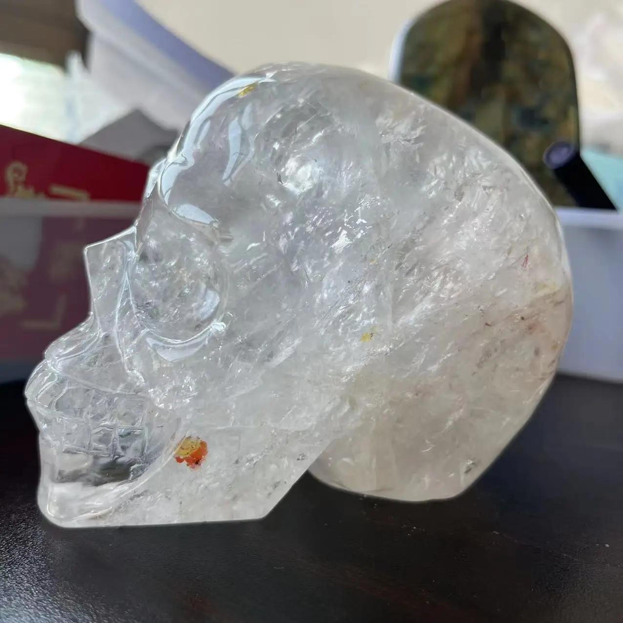 New Skull Statue Natural Clear Crystal Red Flower Quartz Carved Decoration Healing Crystal Reiki Figurine Spiritual Wicca Gift
New Skull Statue Natural Clear Crystal Red Flower Quartz Carved Decoration Healing Crystal Reiki Figurine Spiritual Wicca Gift