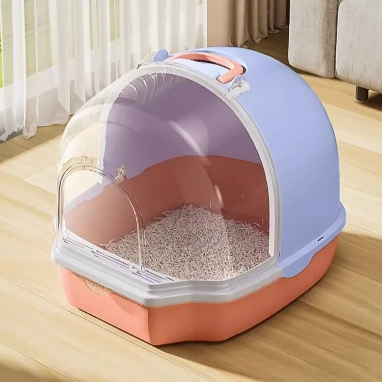 Transparent cat litter basin oversized fully enclosed drawer-type cat toilet deodorant spilled cat litter.
Transparent cat litter basin oversized fully enclosed drawer-type cat toilet deodorant spilled cat litter.
