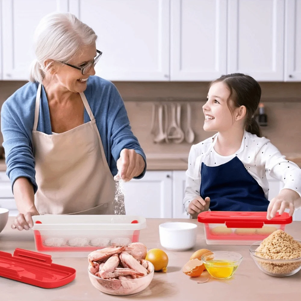 Набор из 2 прямоугольных пластиковых мисок для панировки рыбы с ситечком, большой емкости, герметичные
Набор из 2 прямоугольных пластиковых мисок для панировки рыбы с ситечком, большой емкости, герметичные