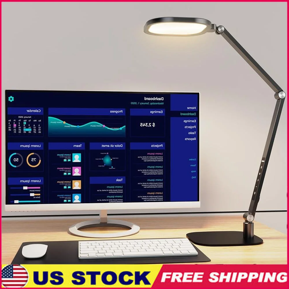 Dimmable LED Desk Lamp with 3 Color Temperatures 10 Brightness Levels Office Video Calls Webcam Light Adjustable Swing Arm
Dimmable LED Desk Lamp with 3 Color Temperatures 10 Brightness Levels Office Video Calls Webcam Light Adjustable Swing Arm