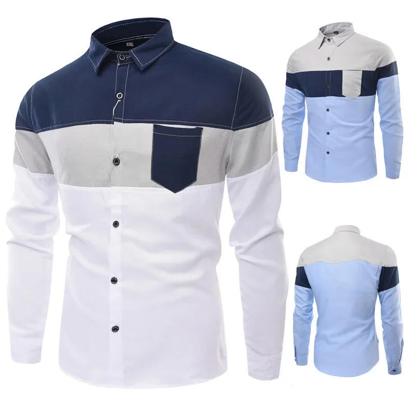 2023 Spring and Autumn New Men's Contrast Pocket Decoration Large Long Sleeve Shirt Thin Casual Shirt
2023 Spring and Autumn New Men's Contrast Pocket Decoration Large Long Sleeve Shirt Thin Casual Shirt
